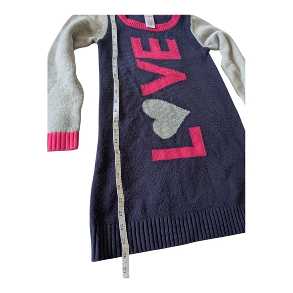 Gymboree Navy and Grey Sweater Dress with Pink Accents. Size 8. Long Sleeve. - Picture 4 of 7
